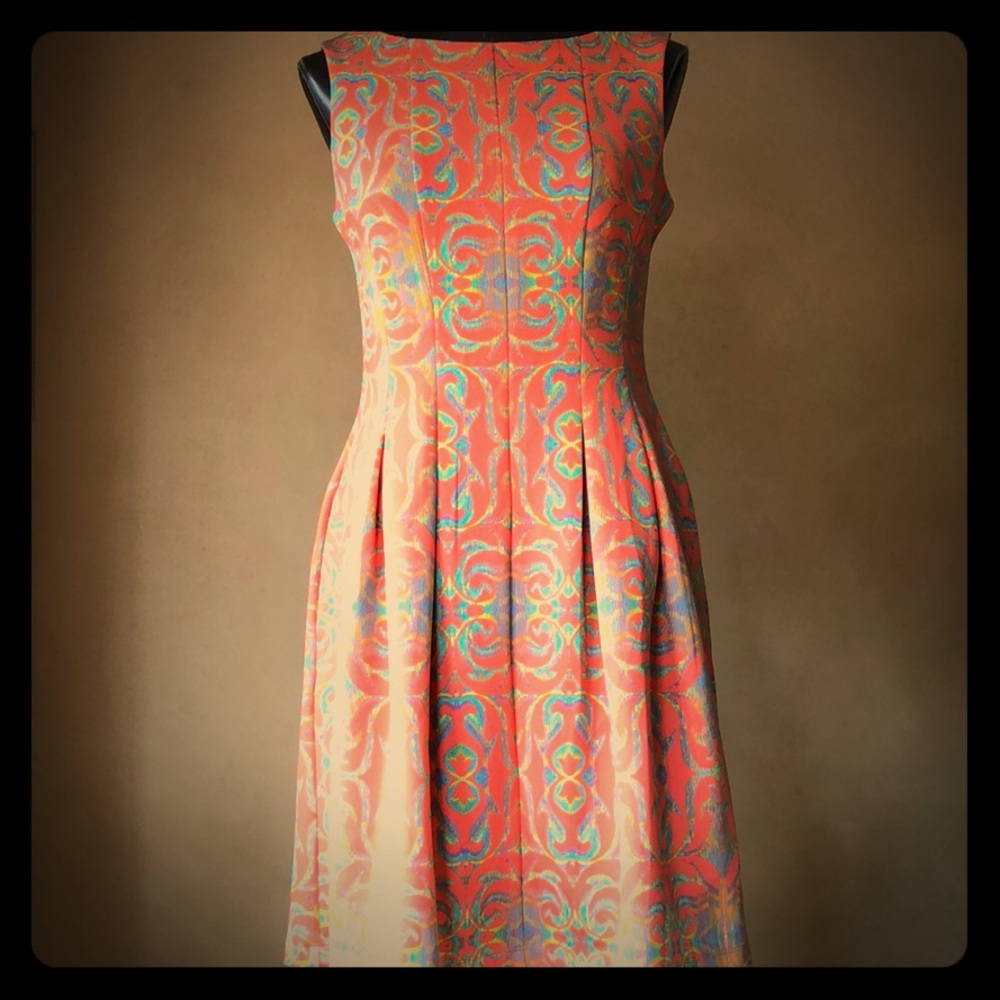 Julian Taylor Scuba Coral and Mint Dress
